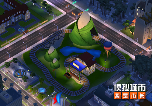 《模拟城市我是市长》搭建你的龙舟火车公园