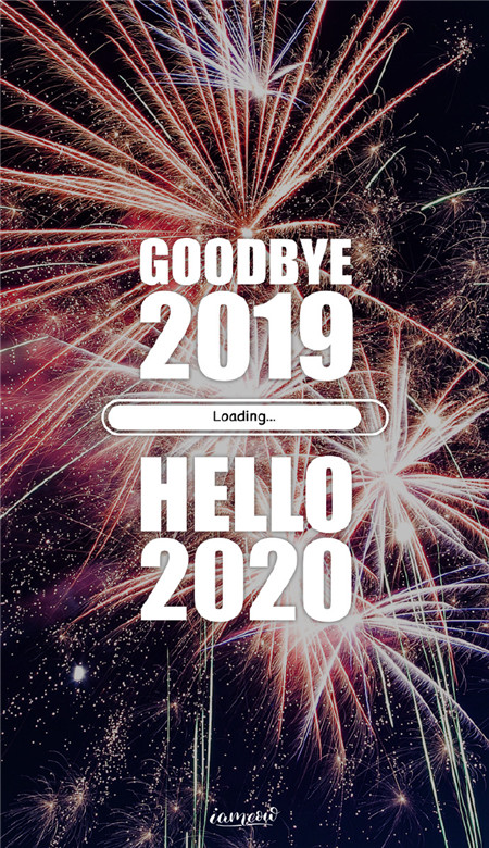 再见2019你好2020带字手机锁屏壁纸图片