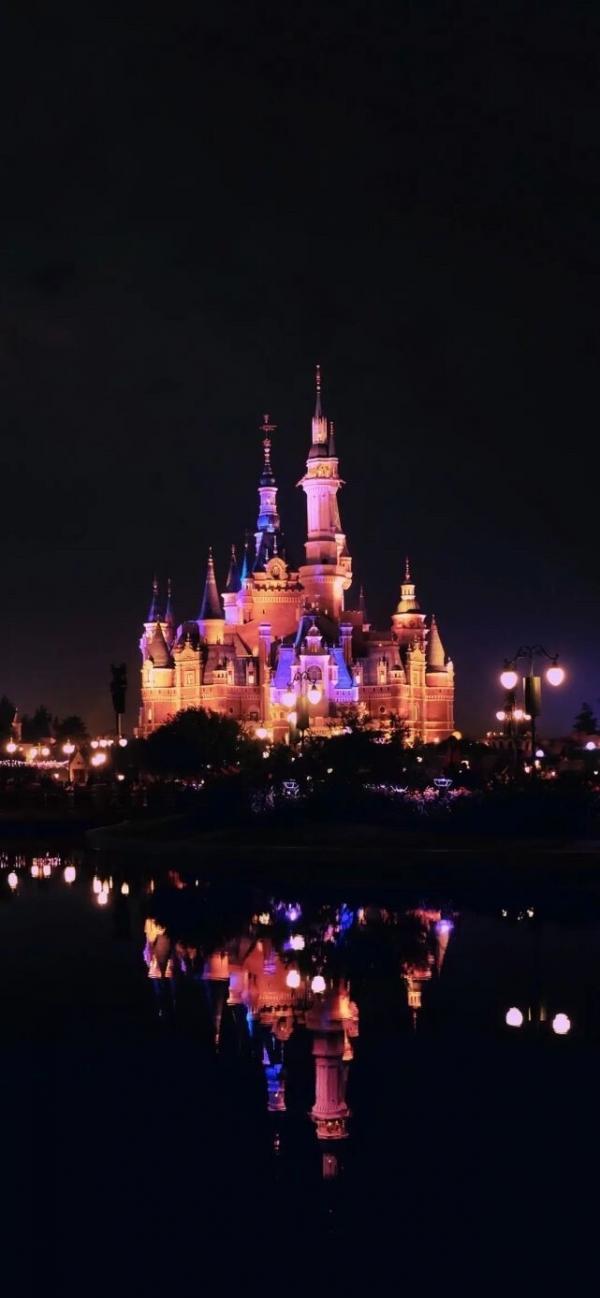 微信迪士尼城堡烟花壁纸背景图大全