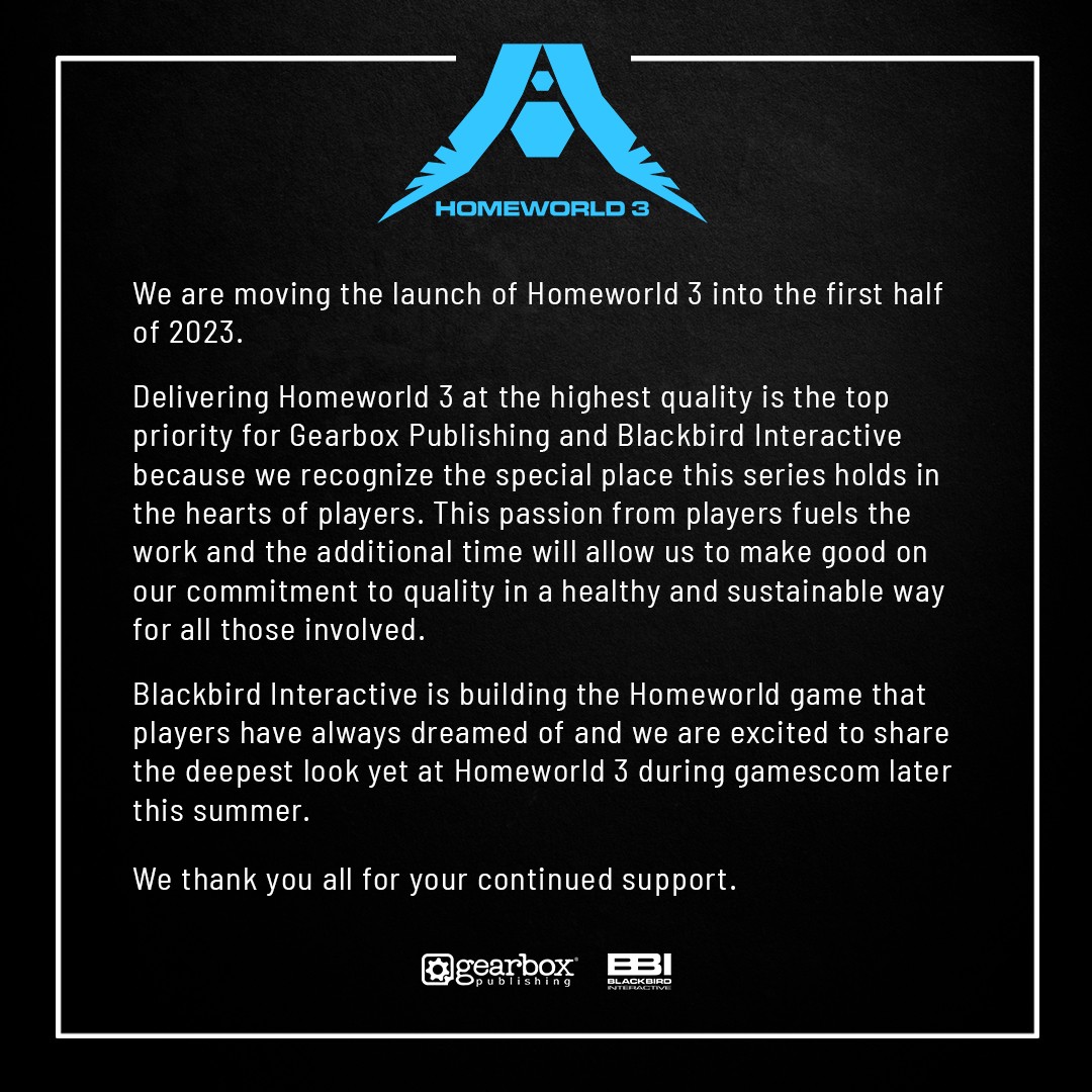 RTS《家园3》宣布延期 将于2023年上半年发售