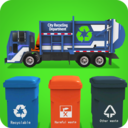 垃圾车倾倒司机取货和回收