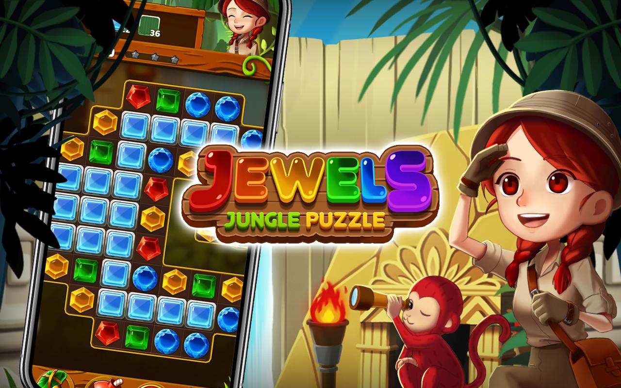 Jewels Crush 2021 : Match 3 Jungle Puzzle