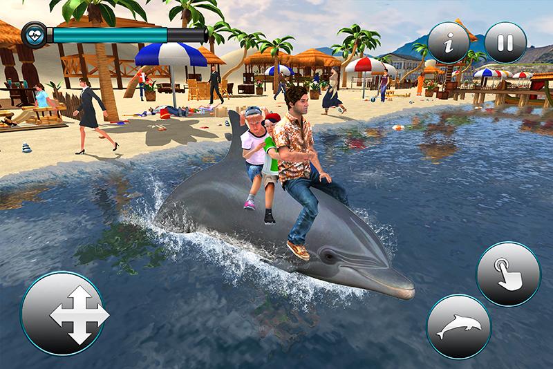 海豚运输乘客海滩出租车模拟器