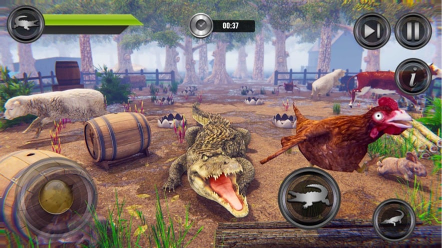 生气的 鳄鱼 攻击 游戏 3d