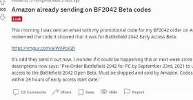 网曝亚马逊发放《战地2042》B测代码 尚无EA测试消息