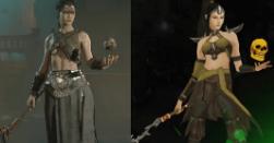 《暗黑破坏神4》与《暗黑破坏神3》角色效果对比截图